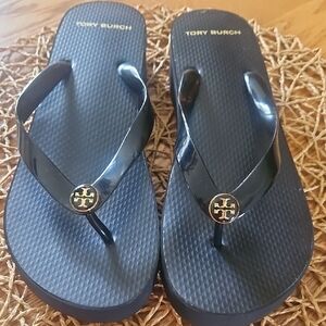 Tory Burch Platform Black Flip Flops